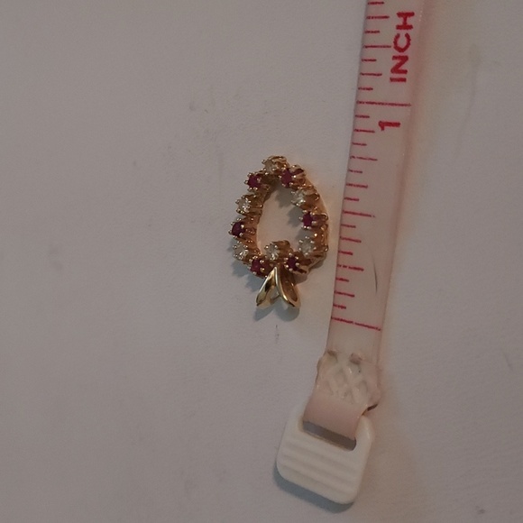 Heart Shaped Ruby & Diamond Gold Pendant - Picture 4 of 8